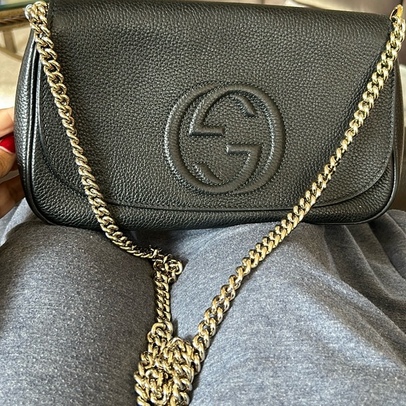 BLACK GUCCI CROSSBODY EXCEPTIONAL CONDITION - Picture 1 of 7